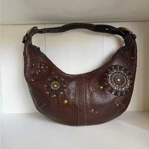Coach 10063 Mia Brown 
Leather Shoulder Bag